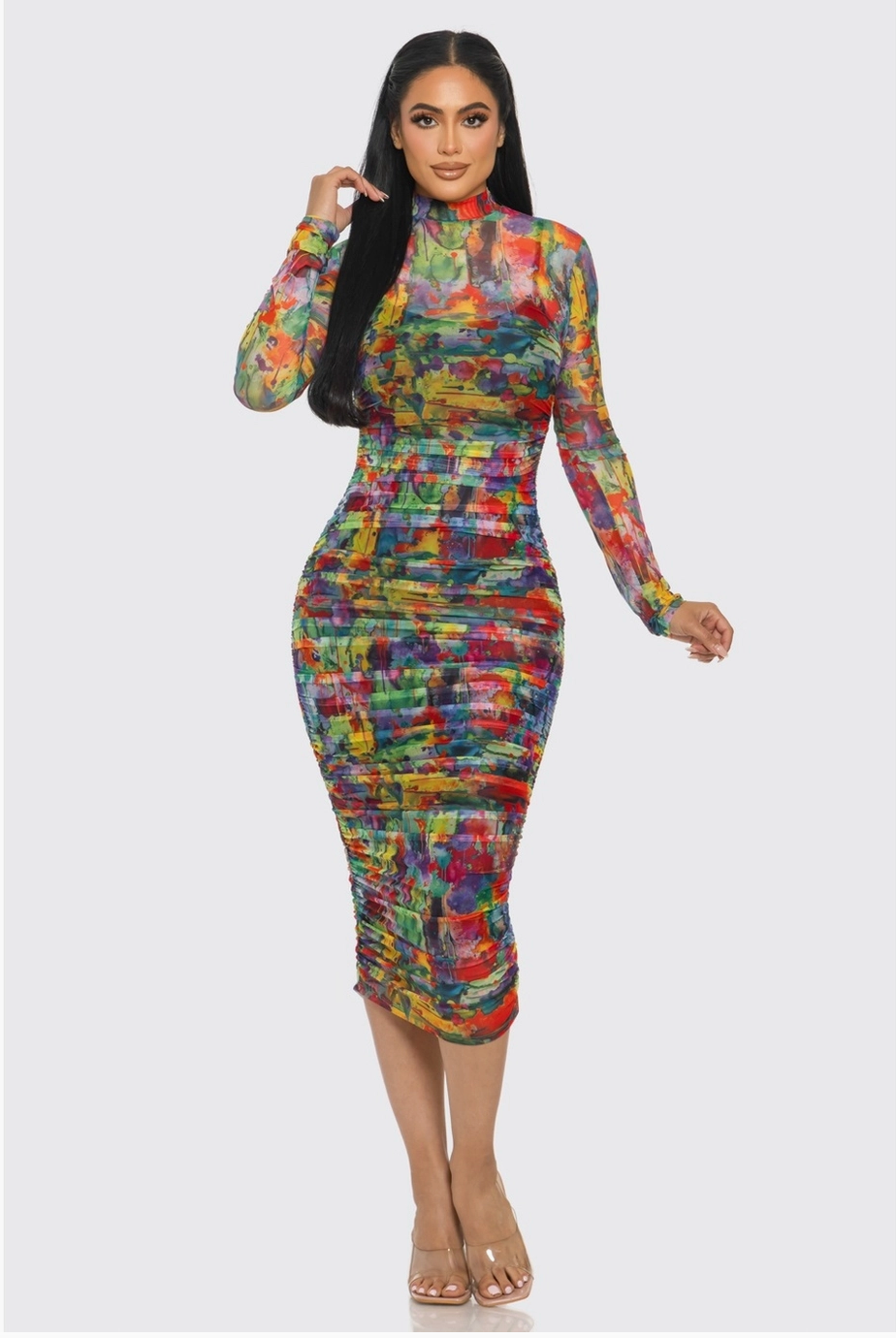 Painted_Perfection_Midi_Length_Dress