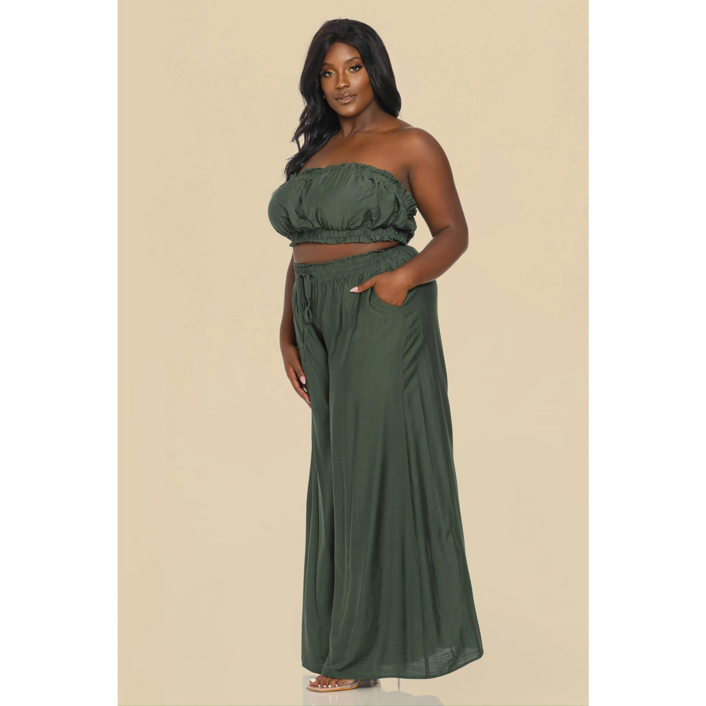 Summer Sage Plus Sized Pants Set