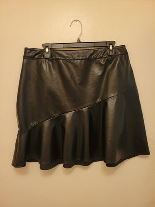Nyla Faux Leather Flounce Skirt