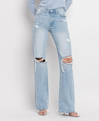 The Leslie Split Knee Straight Leg Jeans