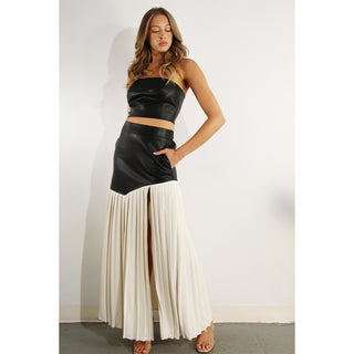 Split Decision Black and White Skirt Set