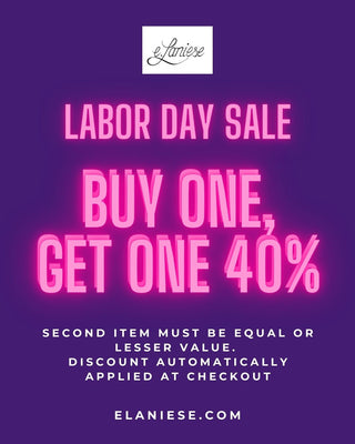 Graphic that reads "Labor Day Sale. Buy one, get one 40% Off".