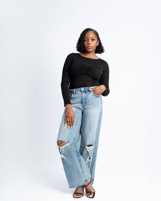Cut ‘Em Loose Distressed Wide Leg Jeans