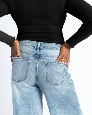 Cut ‘Em Loose Distressed Wide Leg Jeans Back