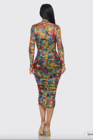 Painted_Perfection_Midi_Length_Dress Back