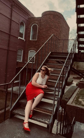 Red Lace Skirt Plus Size Clothing 2