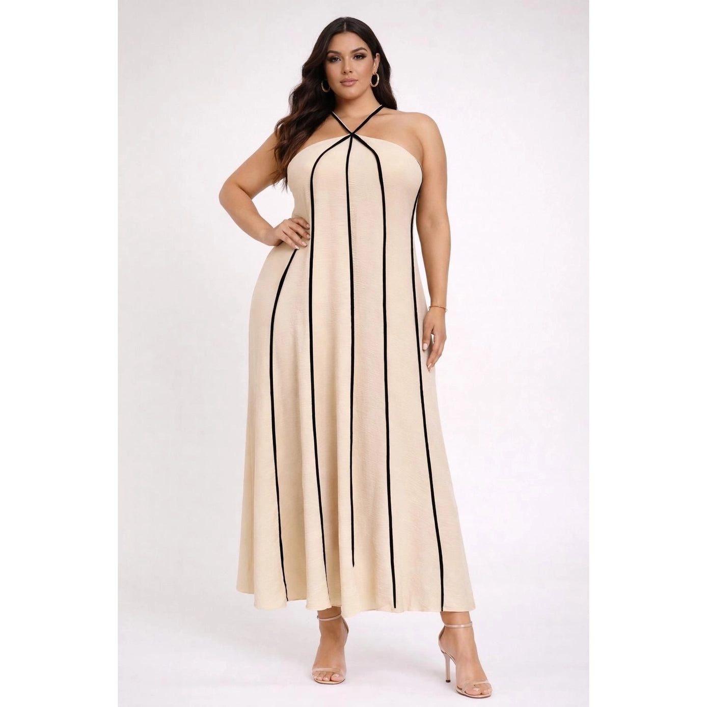 Simply Irresistible Plus Sized Dress - Beige