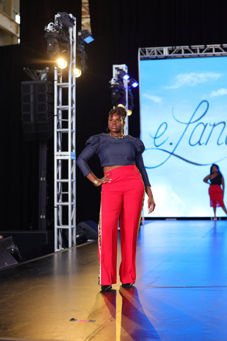 The Erinn Cropped Denim Puff Sleeve Shirt Full Length