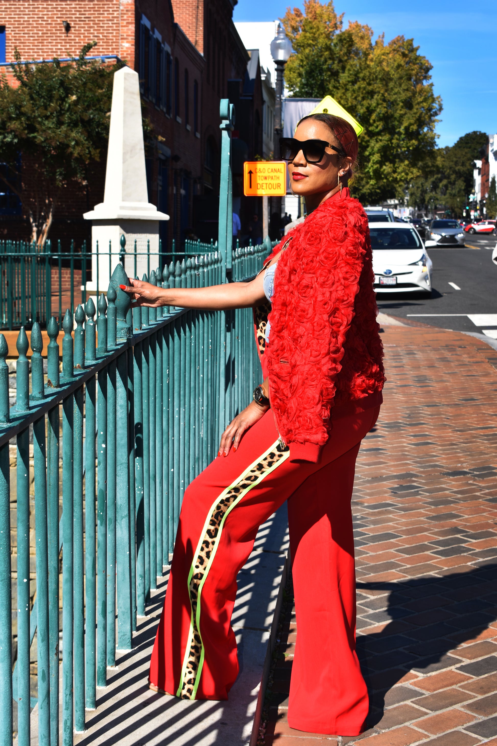 e.Laniese Red Track Pants Side