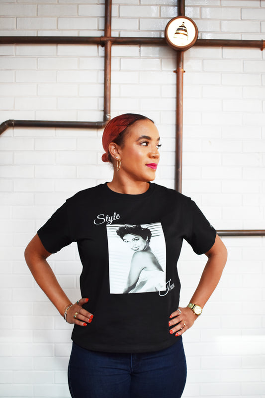 e.Laniese Style Icon T-shirt with a picture of Dorothy Dandridge across the front.