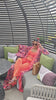 Orange Sunrise Pants Set & Kimono